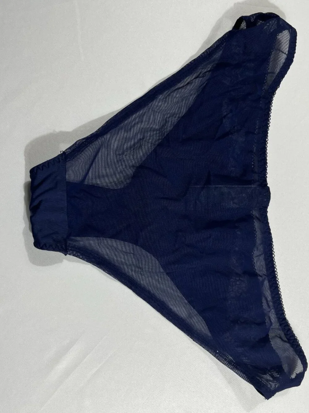 Marks & Spencer Navy Blue Lace Trim Bra & Panty Lingerie Set 36DD / UK‎ 14